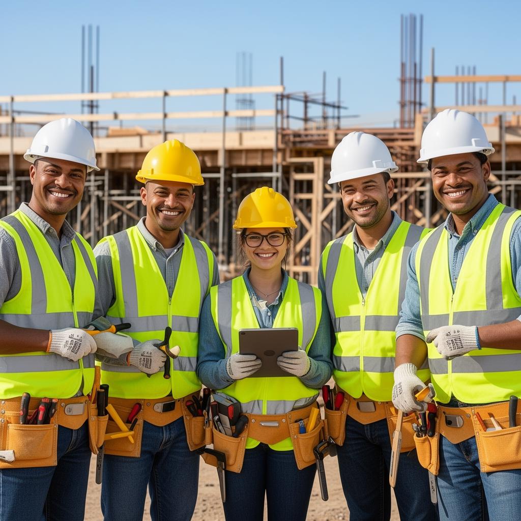 Construction crew on a job site